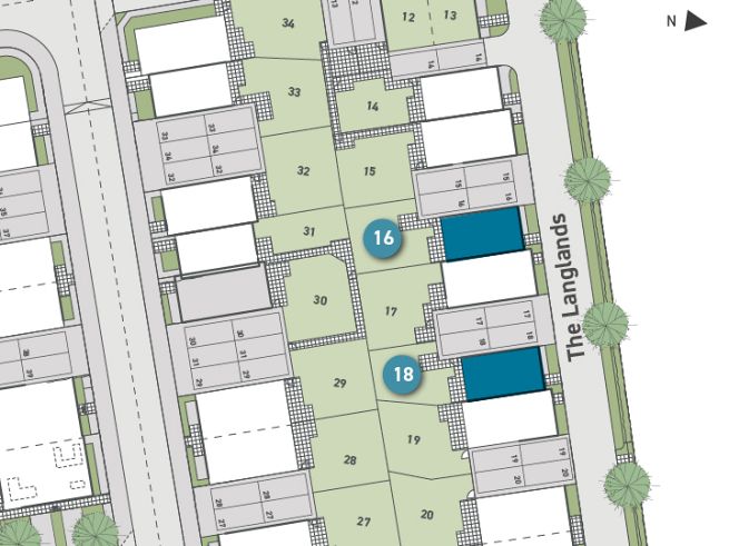 Site plan, 2 bedroom houses - artist impression subject to change